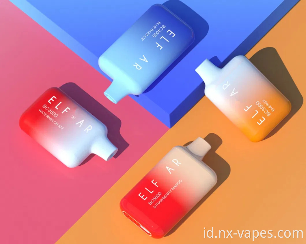 Disposable Wape Elf Amazon Bar Vapes Pen BC5000 Puffs Vaper 600/1500/5000 Puff E-Cig Pod E Rokok Vapes Harga Grosir Baterai Hilang/Mary Bar